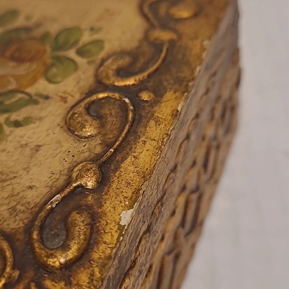 Beautiful Vintage Hand Painted Wooden Florentia Box